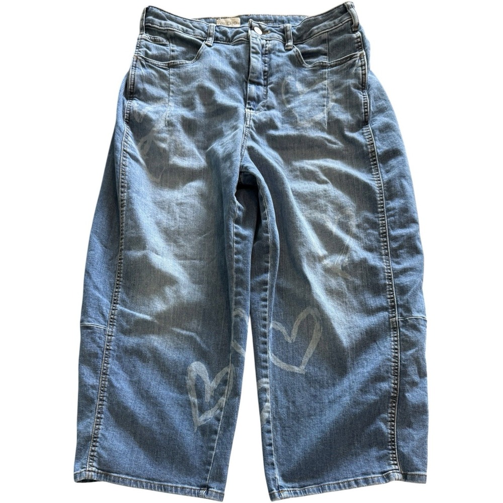 Anthropologie PILCRO Kenna Mid-Rise Heritage Barrel Denim Jeans Hearts Motif 31 - Picture 3 of 11